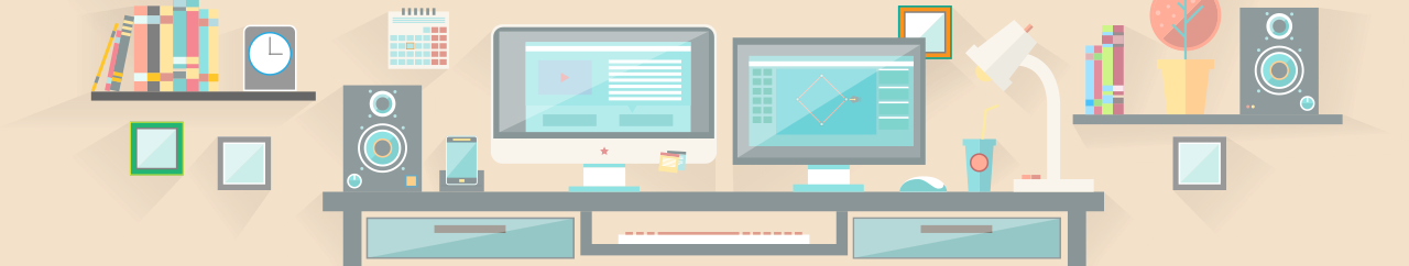 Arbeitstisch gezeichnet mit Adobe Illustrator CC